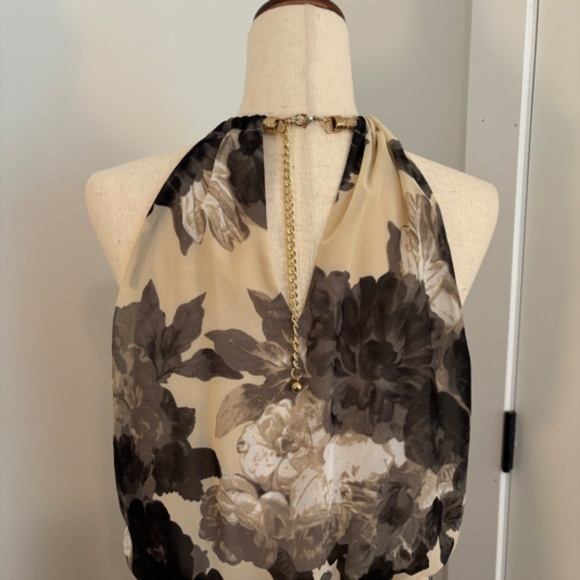 Eliza J Floral Print Halter Neck Dress with Metal Detail at Neck - Picture 10 of 10